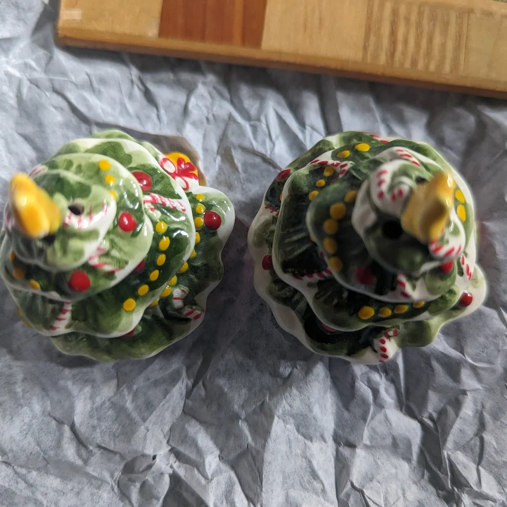 Vintage Christmas tree salt and pepper